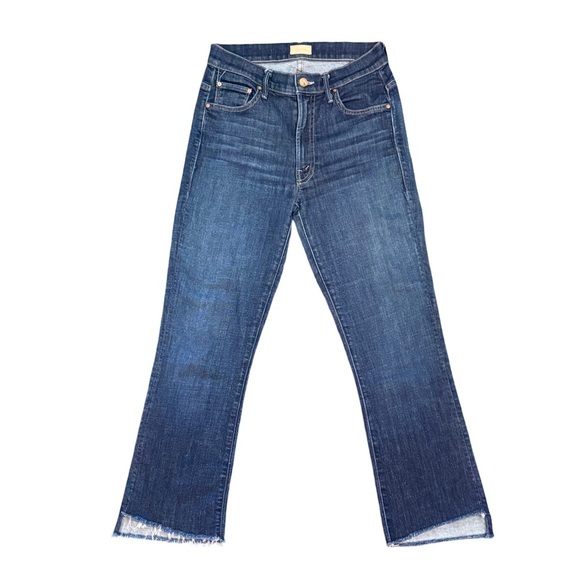 MOTHER The Insider Crop Step Fray in Clean Sweep Medium Blue Wash Size 26 - Picture 4 of 14
